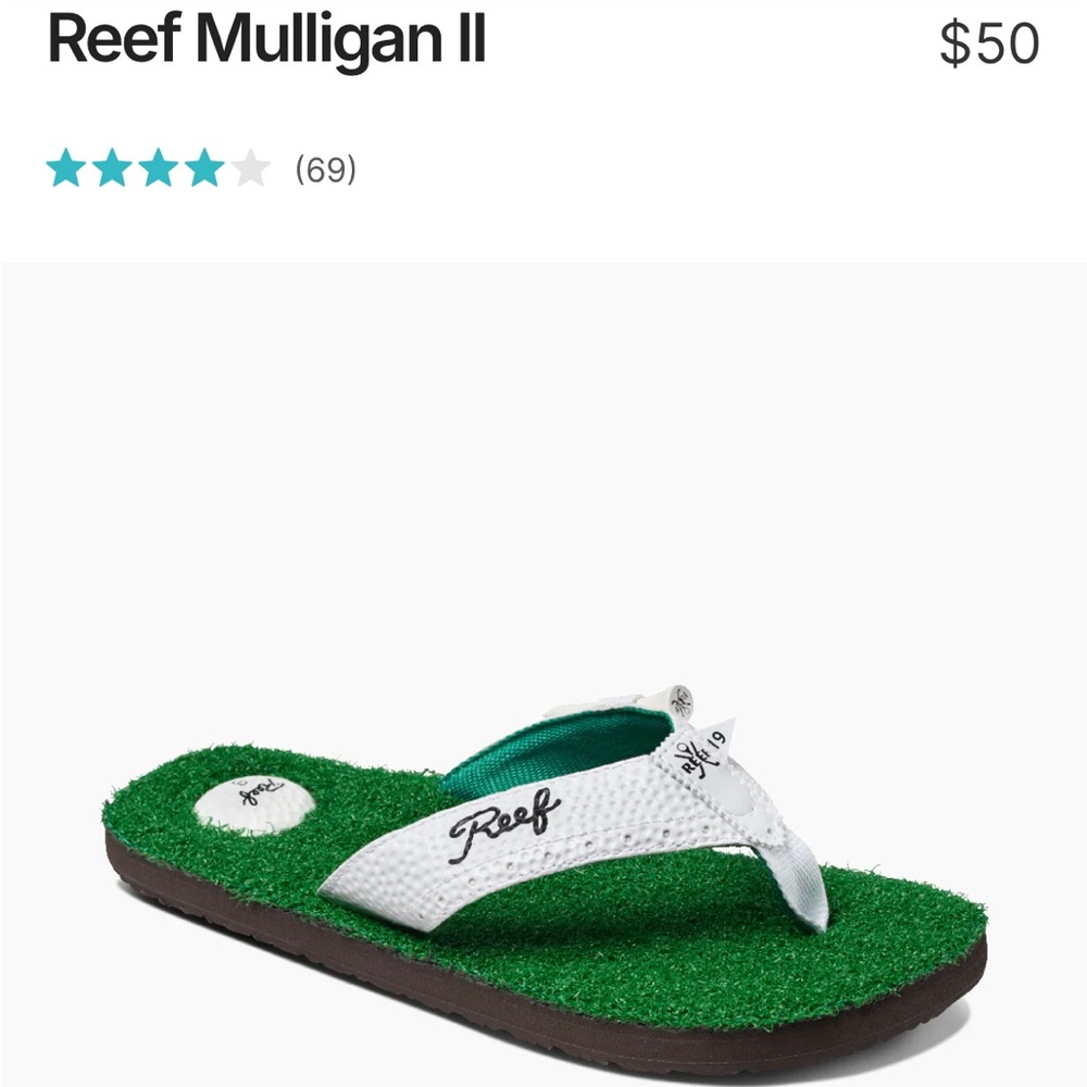 Reef Green and White Flip Flops( Bottle Opener)